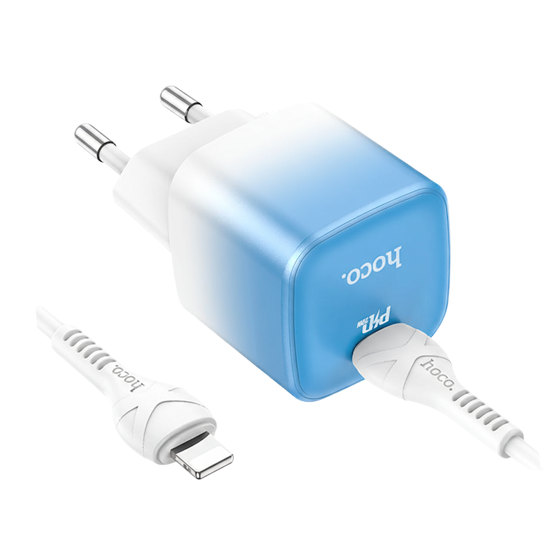 Picture of Hoco | C101A | 20 W Power Delivery | PD Fast Charger + 1 m Type‑C → Lightning Cable | Compact Travel Adapter | Bangladeshi iPhone Charger
