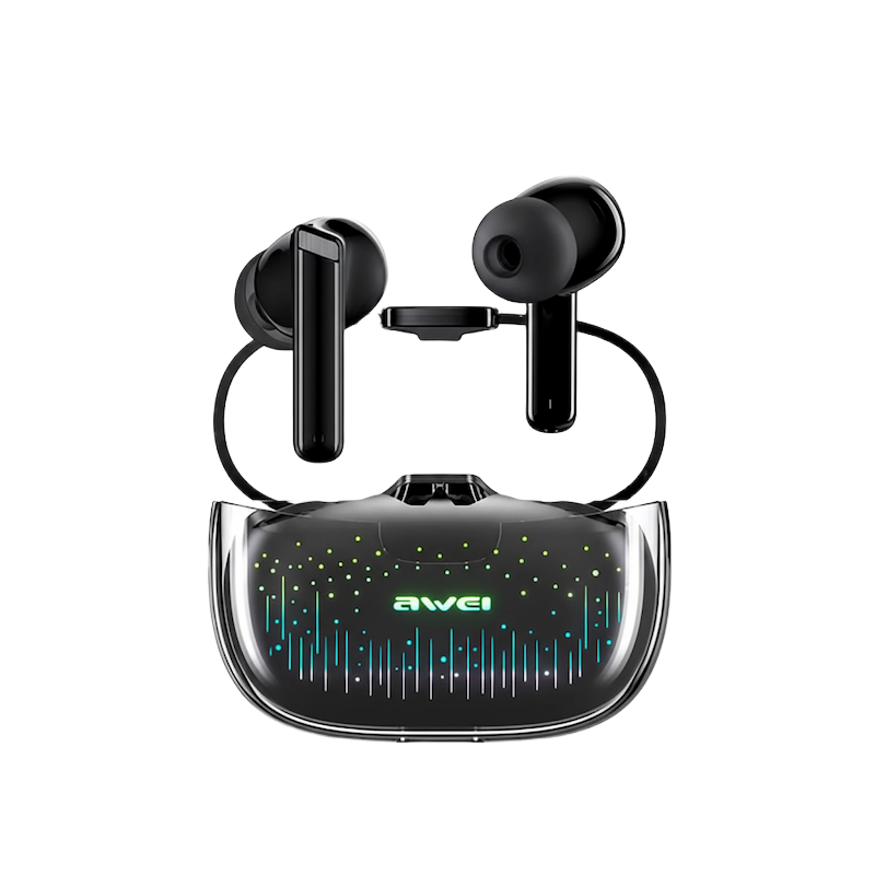 Picture of Awei | T52 Pro TWS Wireless Earbuds | Bluetooth 5.3 (Jieli AD6973D4) | 8h Music / 9h Talk | 450mAh Case, 45mAh Buds | IPX6, RGB Breathing Lights, Touch Control | USB-C | For Android & iPhone.