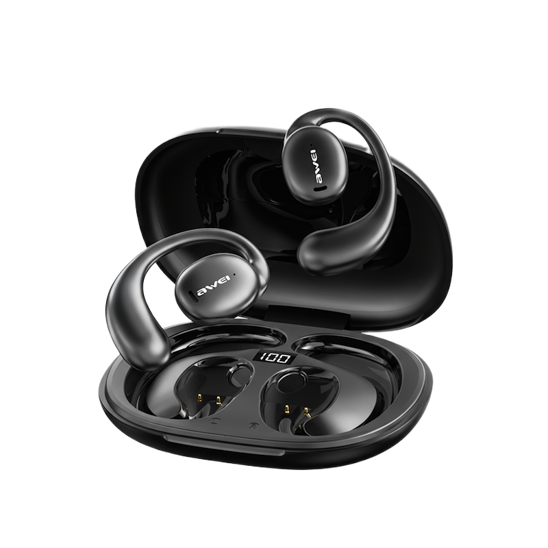 Picture of Awei | T80 Air OWS Open-Ear Wireless Earbuds | Bluetooth 5.3 (Jieli AD6973D4) | 10h Play, 9h Talk | 16mm Driver | 450mAh Case, 110mAh Buds | IPX6, Type-C, LED Display | For Android & iPhone.