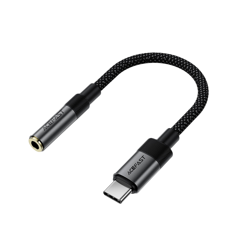 Picture of ACEFAST | J12 USB-C to 3.5mm Audio Converter | Hi-Fi DAC, Plug & Play | 0.15m Nylon-Braided, 6g | Aluminum Alloy + TPE Connectors | For USB-C Phones, Tablets & Laptops (Headphone/ AUX Adapter)