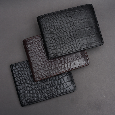 Picture of ZAYS Handcrafted Crocodile Embossed Leather Bifold Wallet for Men & Women – Premium Genuine Leather Slim Short Wallet | Durable, Stylish, Lightweight & Compact | Best Quality Leather Wallet in Bangladesh