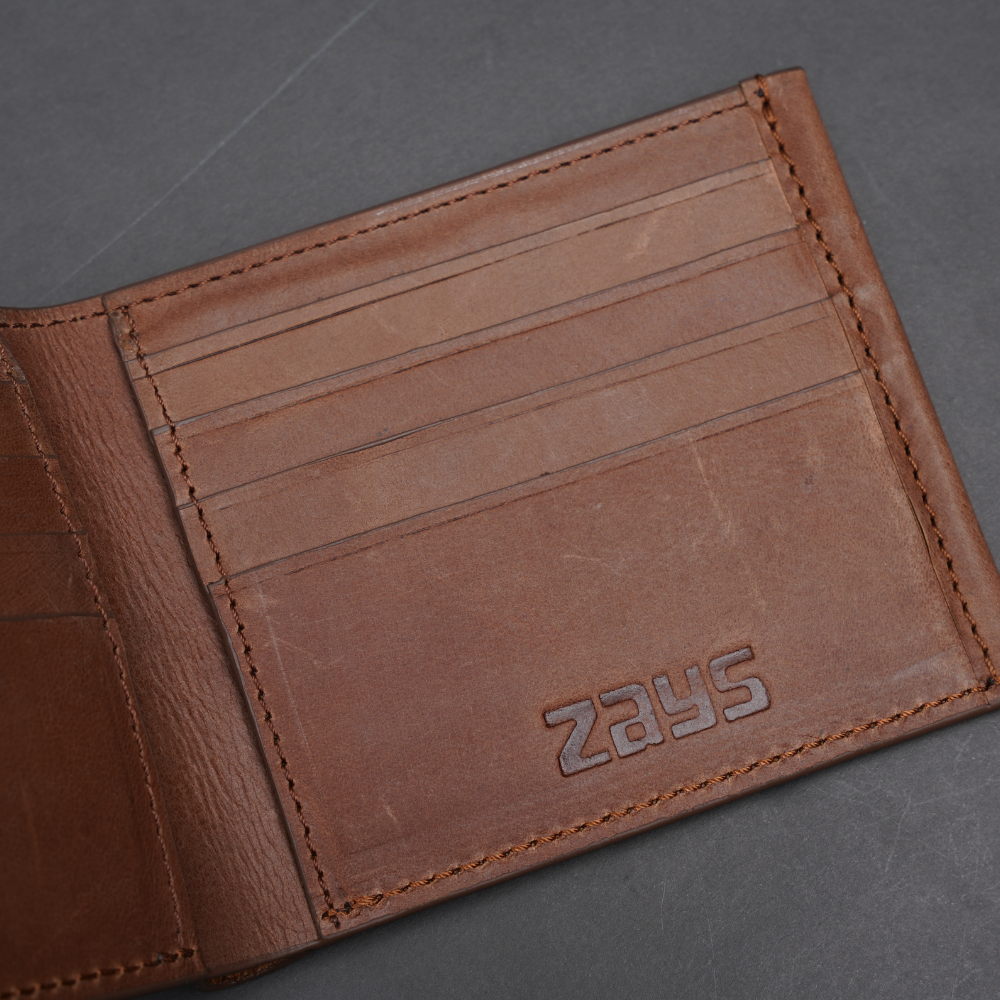 Picture of ZAYS Premium Handcrafted Oil Pull Up Leather Slim Bifold Wallet for Men & Women | Genuine Cowhide Short Wallet | Super Slim Durable Stylish Everyday Carry | Best Handmade Leather Wallet in Bangladesh – Gift Ready