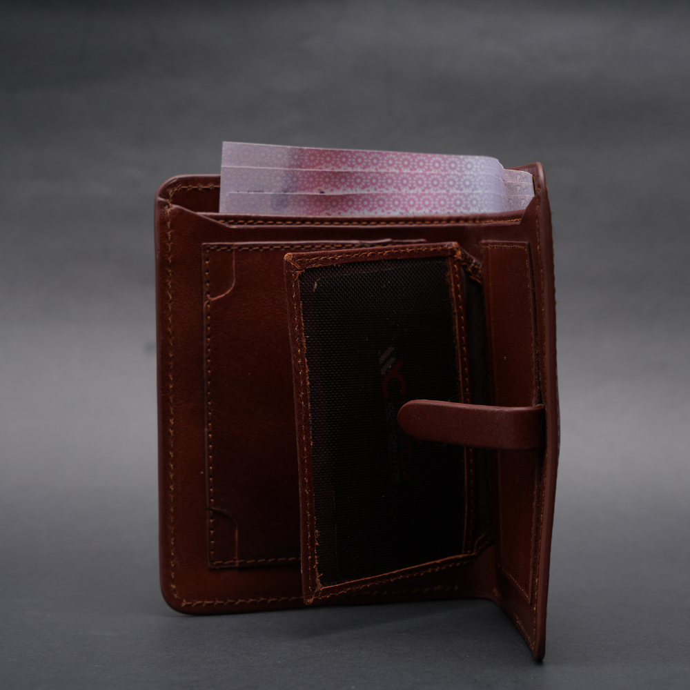 Picture of ZAYS Premium Handcrafted Oil Pull Up Leather Slim Bifold Wallet for Men & Women | Genuine Eco-Tanned Cowhide | Compact Short Wallet with 5 Card Slots, ID Slot & 2 Cash Chambers | Durable Stylish Everyday Leather Wallet Bangladesh