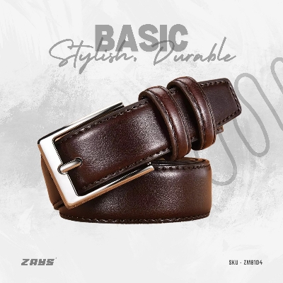 Picture of Zays Genuine Leather Belt for Men – Premium Full-Grain Cowhide, Handmade, Formal & Casual Use, Adjustable Fit, Exclusive Box Included, Stylish Black & Brown Belt for Office, Jeans, Eid, Wedding, Anniversary & Birthday Gift