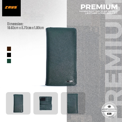 Picture of Zays Handcrafted Premium Eco-Friendly Leather Long Wallet for Mobile & Many things – Slim, Durable & Stylish Wallet for Unisex – Top-Grain Leather, Compact & Lightweight (Deep green)