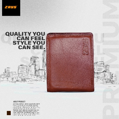 Picture of Zays Handcrafted Premium Eco-Friendly Oil Pull Up Leather Bifold Short Wallet – Slim, Durable & Stylish Wallet for Unisex – Top-Grain Leather, Compact & Lightweight (Brown)