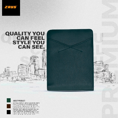 Picture of Zays Premium Handcrafted Slim Bifold Leather Short Wallet for Men & Women - Personalized Top-Grain Leather Wallet - Compact, Durable & Stylish