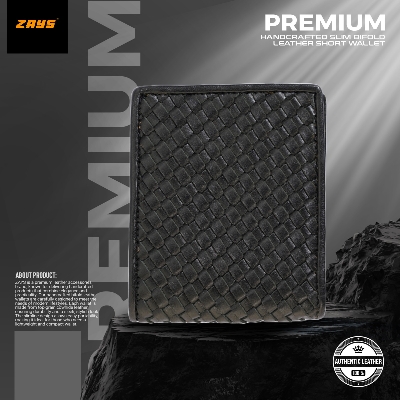 Picture of Zays Handcrafted Real Pati Degine Premium Leather Bifold Wallet for Men And Women | Super Slim Durable Stylish Short Wallet | Best Quality in Bangladesh