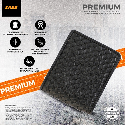 Picture of Zays Handcrafted Real Pati Degine Premium Leather Bifold Wallet for Men And Women | Super Slim Durable Stylish Short Wallet | Best Quality in Bangladesh