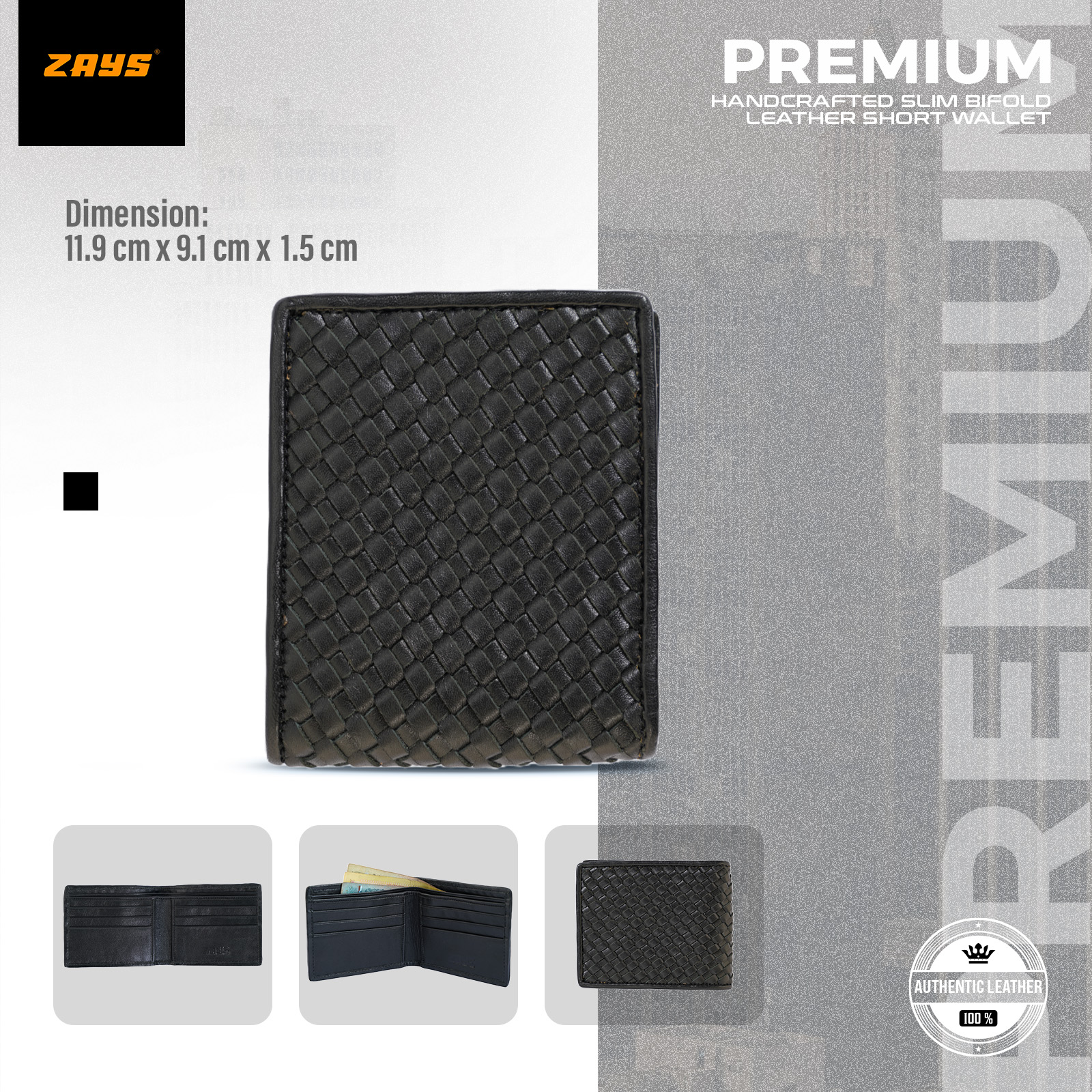 Picture of Zays Handcrafted Real Pati Degine Premium Leather Bifold Wallet for Men And Women | Super Slim Durable Stylish Short Wallet | Best Quality in Bangladesh