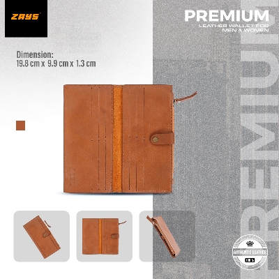 Picture of Zays Premium Leather Wallet for Men & Women – Full Grain Oil Pull Up Leather, 12 Card Slots, YKK Zipper, Stylish & Durable Wallet for Everyday Use