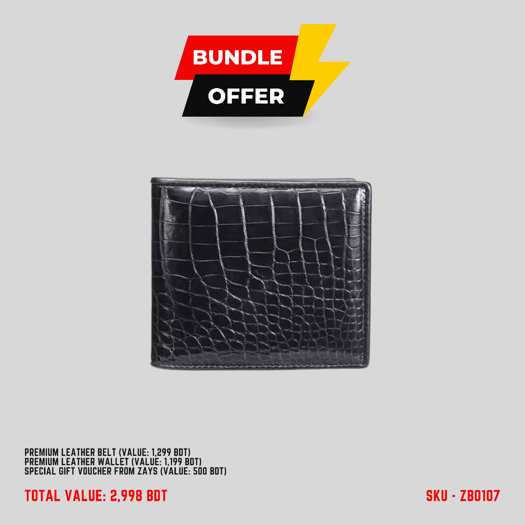 Picture of ZAYS Special Bundle: Premium Leather Belt, Wallet & Exclusive Gift Voucher | Limited Time Deal & Stock | Huge Savings on Quality Leather Accessories