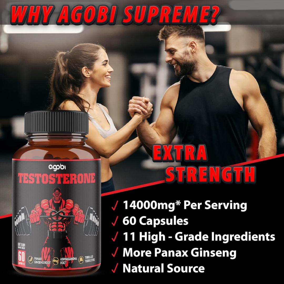 Picture of Agobi Testosterone Booster Supplement For Men - 60 Capsules