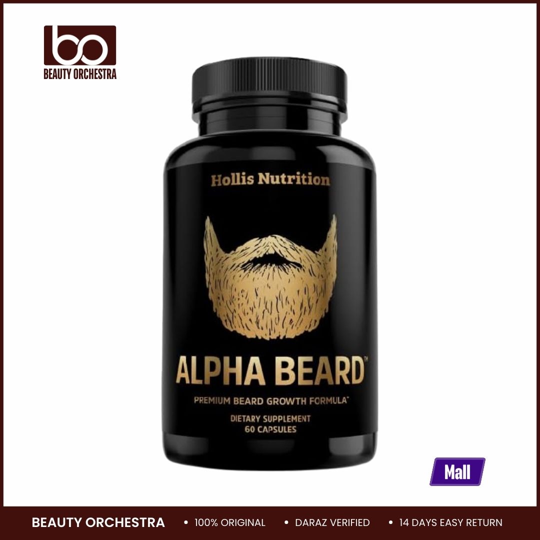 Picture of ALPHA BEARD Growth Vitamins | Hollis Nutrition Beard and Hair Growth Supplement for Men | Grow Stronger, Thicker, Healthier Facial Hair - 60 Capsules