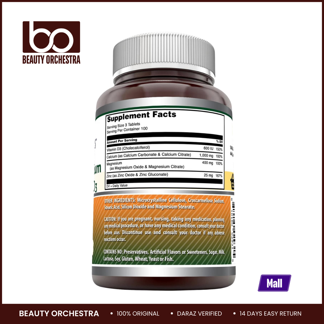 Picture of Amazing Formulas Calcium Magnesium Zinc + Vitamin D3 - 300 Tablets