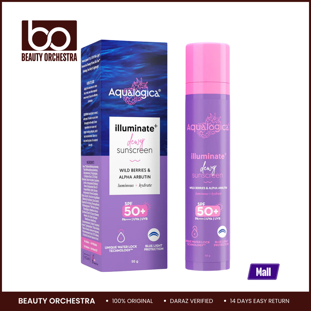 Picture of Aqualogica Illuminate+ Dewy Sunscreen SPF 50+ PA++++ with Wild Berries & Alpha Arbutin - 50g