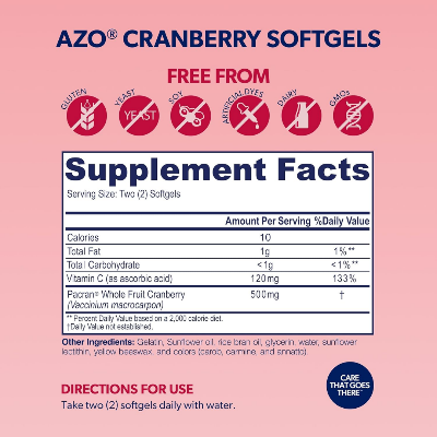 Picture of AZO Cranberry Urinary Tract Health - 100 Softgels