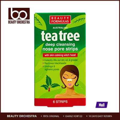 Picture of Beauty Formulas Tea Tree Deep Cleansing Nose Pore Strip - 6 Pieces