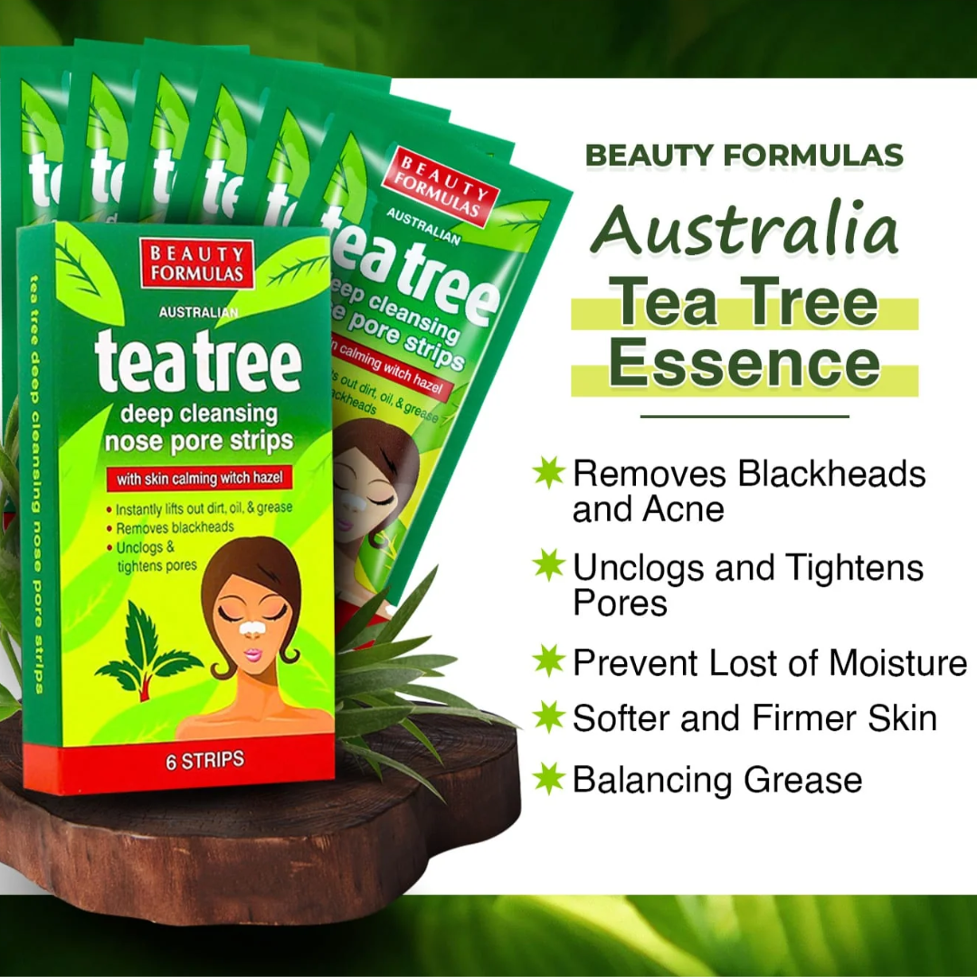 Picture of Beauty Formulas Tea Tree Deep Cleansing Nose Pore Strip - 6 Pieces