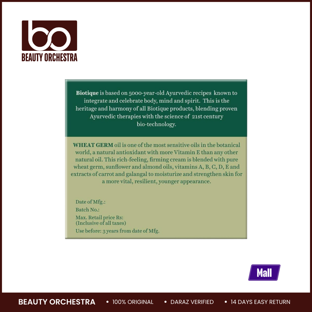 Picture of Biotique Bio Wheat Germ Youthful Nourishing Night Cream - 50g