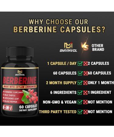 Picture of BMVINVOL Berberine with Ceylon Cinnamon - 60 Capsules