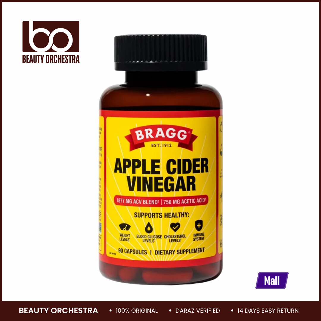 Picture of Bragg Apple Cider Vinegar Capsules - Vitamin D3 & Zinc - 750mg of Acetic Acid - 90 Capsules