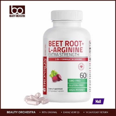 Picture of Bronson Beet Root and L-Arginine Nitric Oxide Production Non-GMO 60 Vegetarian Capsules