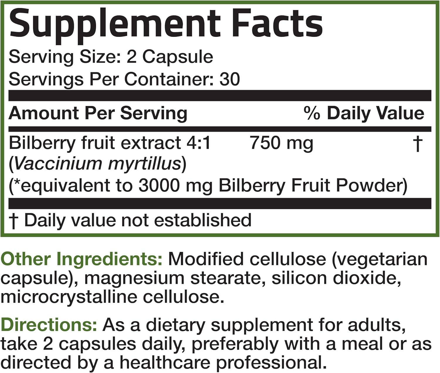 Picture of Bronson Bilberry Extra Strength Vaccinium Myrtillus, Promotes Eye Health and Supports Healthy Vision - Non-GMO, 60 Vegetarian Capsules