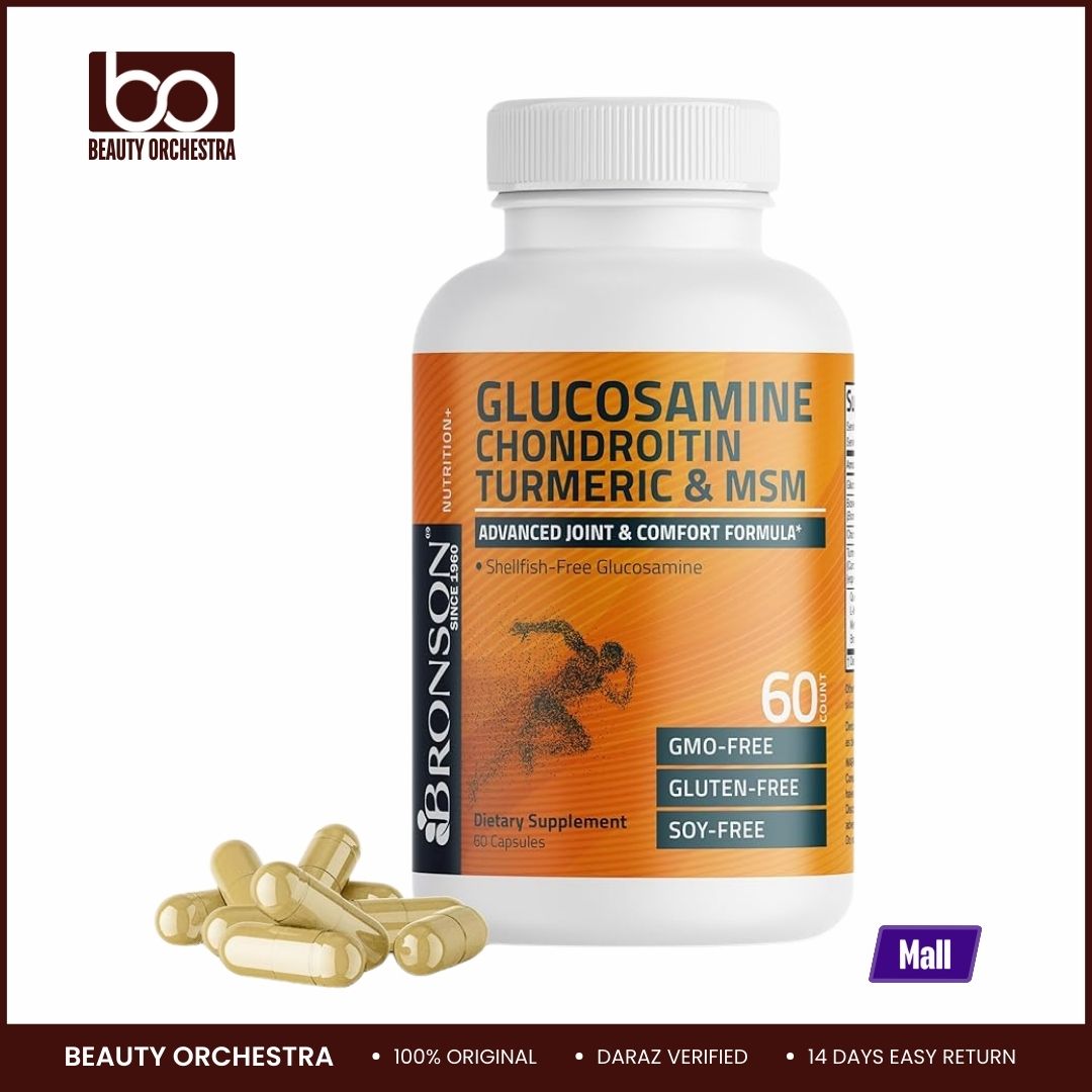 Picture of Bronson Glucosamine Chondroitin Turmeric & MSM Advanced Joint & Cartilage Formula, Supports Healthy Joints, Mobility & Cartilage - Non-GMO, 60 Capsules