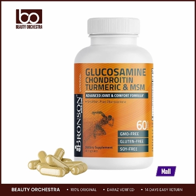 Picture of Bronson Glucosamine Chondroitin Turmeric & MSM Advanced Joint & Cartilage Formula, Supports Healthy Joints, Mobility & Cartilage - Non-GMO, 60 Capsules