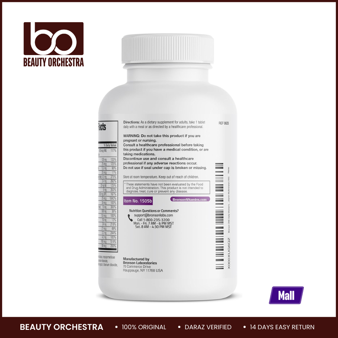 Picture of Bronson ONE™ Women’s 50+ Complete Once-Daily Multivitamin - 180 Tablets
