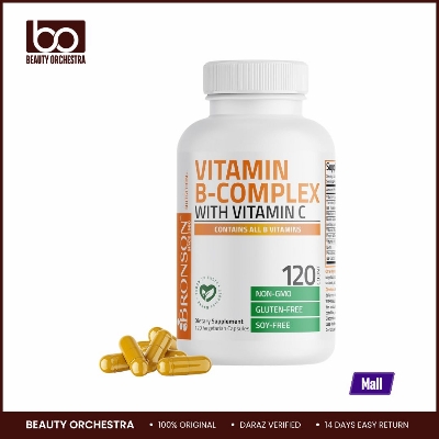 Picture of Bronson Vitamin B Complex with Vitamin C 120 Vegetarian Capsules