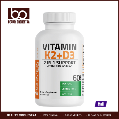 Picture of Bronson Vitamin K2 MK-7 Plus Vitamin D3 - 60 Capsules (D3 5000iu & K2 90mcg)