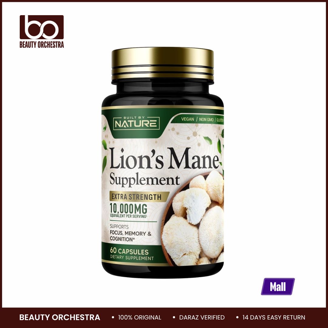 Picture of Built by Nature Lions Mane 10,000mg Extra Strength - 60 Capsules