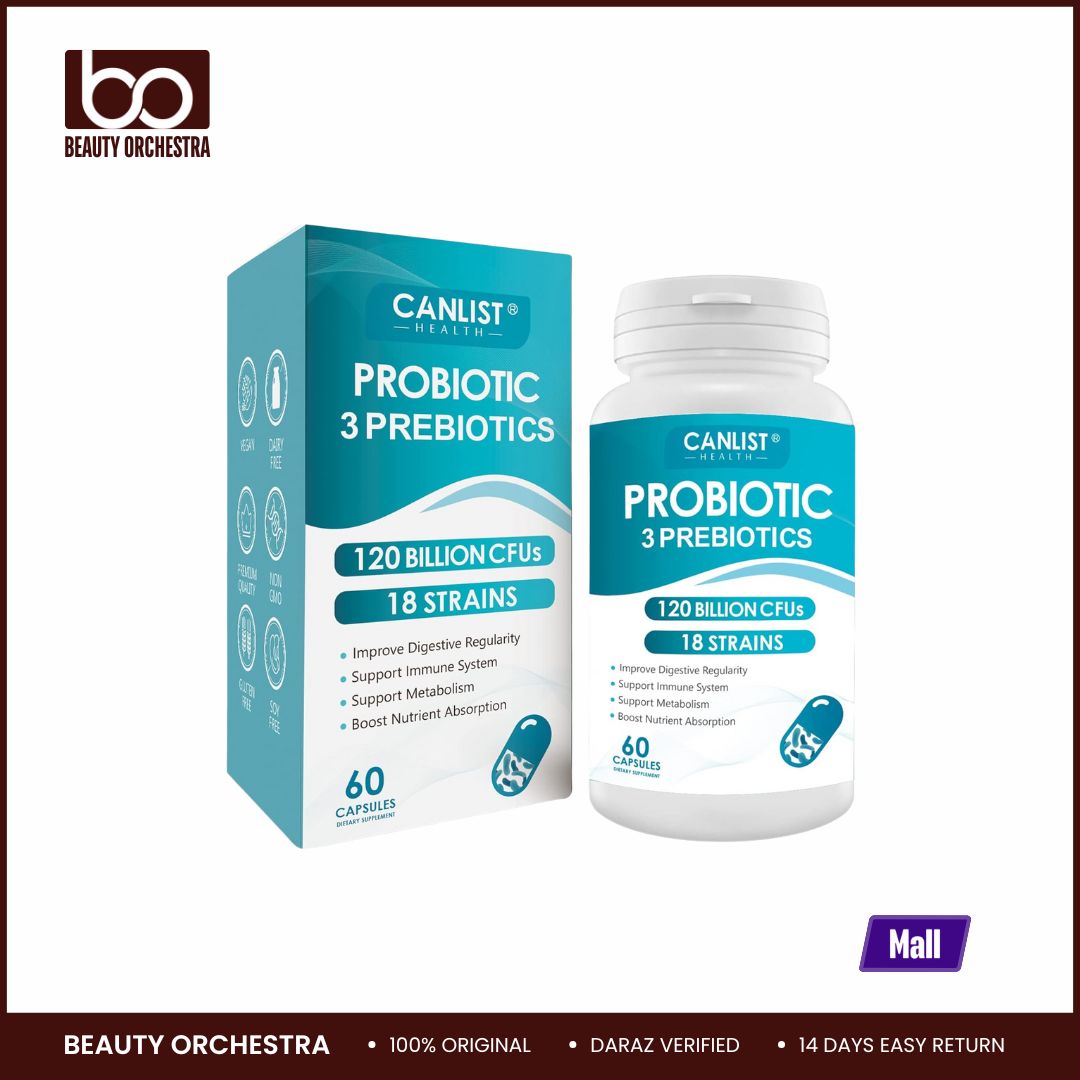 Picture of Canlist Probiotics 120 Billion CFUs 18 Strains 3 Prebiotics 60 Vegetarian Capsules
