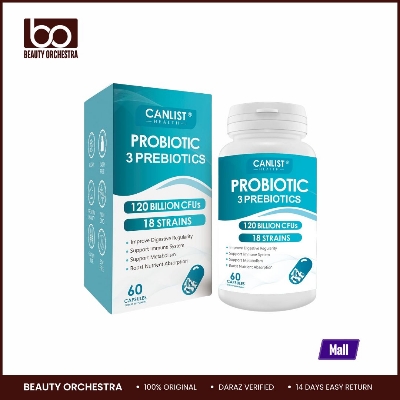 Picture of Canlist Probiotics 120 Billion CFUs 18 Strains 3 Prebiotics 60 Vegetarian Capsules