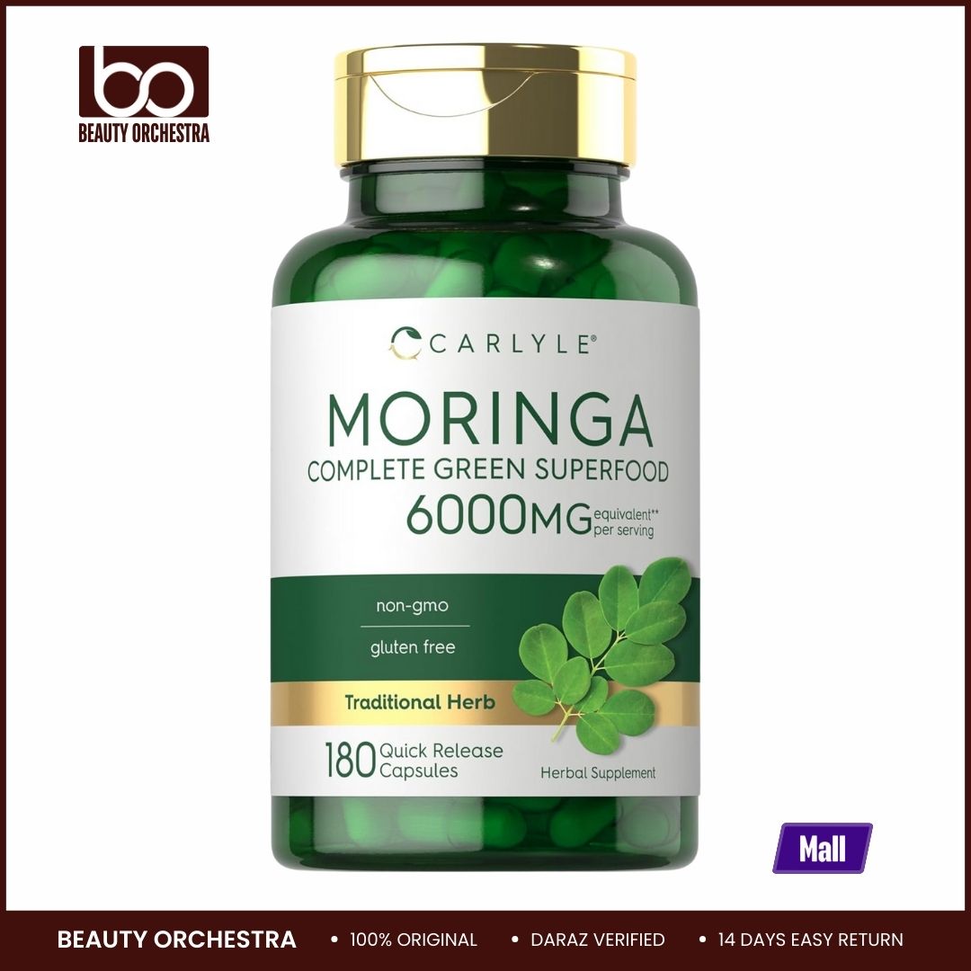 Picture of Carlyle Moringa Oleifera | 180 Capsules | Non-GMO and Gluten Free Supplement | Complete Green Superfood | from Moringa Leaf Powder