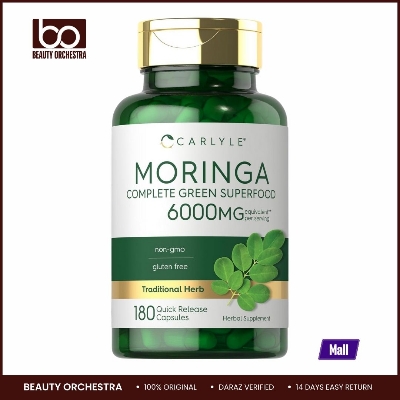 Picture of Carlyle Moringa Oleifera | 180 Capsules | Non-GMO and Gluten Free Supplement | Complete Green Superfood | from Moringa Leaf Powder