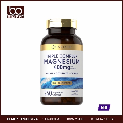 Picture of Carlyle Triple Magnesium Complex 400 mg Malate, Glycinate & Citrate 240 Capsules