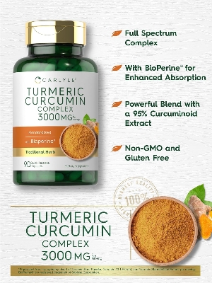 Picture of Carlyle Turmeric Curcumin with Black Pepper 3000mg 90 Powder Capsules