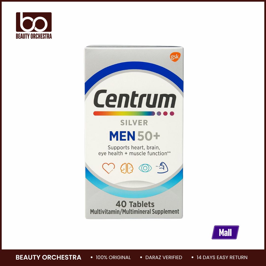 Picture of Centrum Silver Men 50+ Multivitamin Improve Heart, Eye, Brain health & Muscle function 40 Tablets