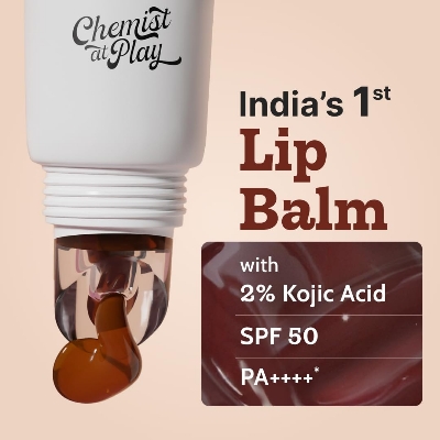 Picture of Chemist At Play Chocolate Tinted Lip Balm for Dry Chapped & Pigmented Lips Gives 24 hours moisturization | SPF 50 PA+++ 10gms