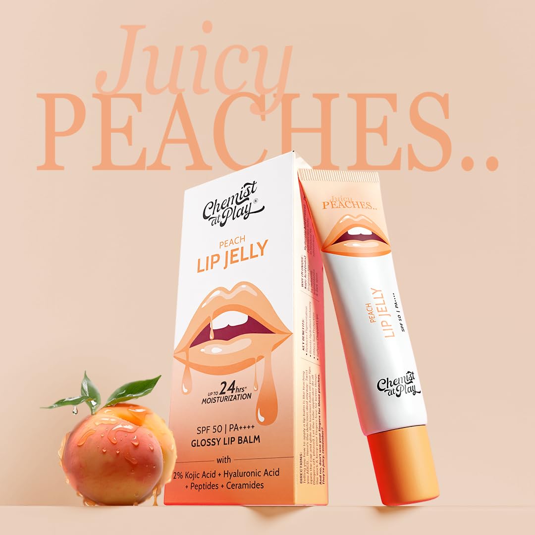 Picture of Chemist At Play Peach Tinted Lip Balm for Dry, Chapped & Pigmented Lips Gives 24 hours moisturization | SPF 50 PA++++ 10gms
