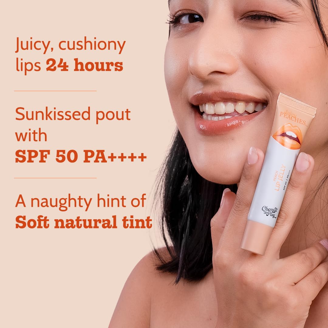 Picture of Chemist At Play Peach Tinted Lip Balm for Dry, Chapped & Pigmented Lips Gives 24 hours moisturization | SPF 50 PA++++ 10gms