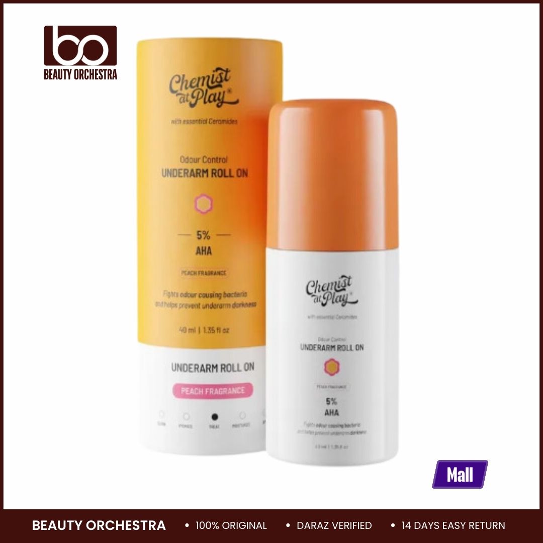 Picture of Chemist at Play UnderArm Roll-On Deodorant with 5% AHA Lactic Acid & 1% Mandelic Acid-40 ml (Peach Fragrance)