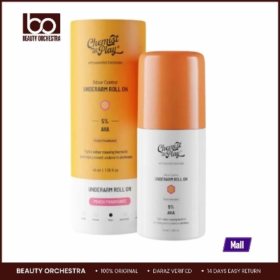 Picture of Chemist at Play UnderArm Roll-On Deodorant with 5% AHA Lactic Acid & 1% Mandelic Acid-40 ml (Peach Fragrance)