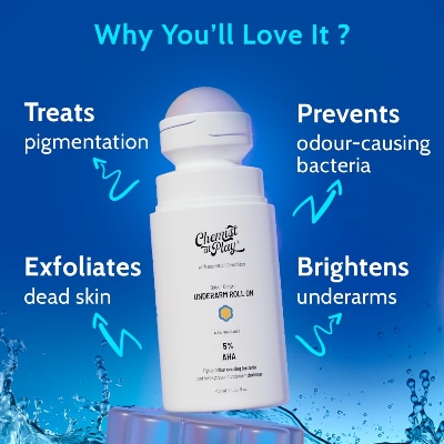 Picture of Chemist at Play UnderArm Roll-On with 5% Lactic Acid 1% Mandelic Acid Long Lasting Aqua Fragrance - 40 ml