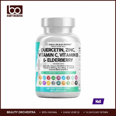 Picture of Clean Nutraceuticals Quercetin Zinc Vitamin C Vitamin D Bromelain Elderberry - 60 Capsules