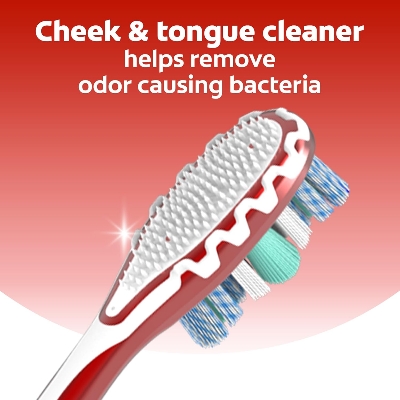 Picture of Colgate 360 Optic White Advanced Whitening Toothbrush, Adult Medium Toothbrush with Whitening Cups, Helps Whiten Teeth and Removes Odor Causing Bacteria, 2 Pack (Made In USA)