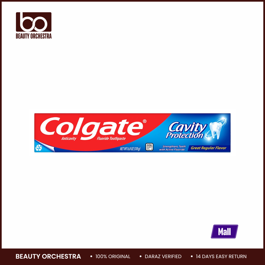 Picture of Colgate Cavity Protection Toothpaste with Fluoride, Minty Great Regular Flavor, Anti Cavity Toothpaste, 6 Oz 170 g
